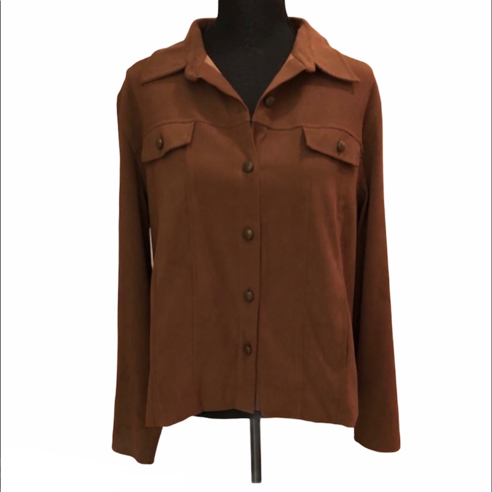 Brown Button Down Vintage NORTON PETITE MCNAUGHTON - Picture 2 of 8